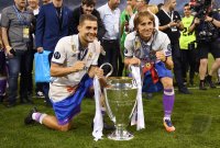Fussball Champions League Finale 2017: JUBEL Luka Modric  und Mateo Kovacic  (beide, Real Madrid)