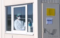 Corona: Container Ambulanz Tuebingen, Covid 19 Versorgung auf dem Tuebinger Festplatz