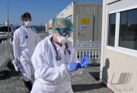 Corona: Container Ambulanz Tuebingen, Covid 19 Versorgung auf dem Tuebinger Festplatz