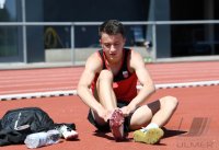 Leichtathletik: Hochspringen Lukas Gaertner (TV Rottenburg) trainiert im Rottenburger Hohenberstadion