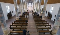 Messe unter Corona-Bedingungen un der Stiftskirche St. Moriz in Rottenburg