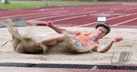 Leichtathletik: Testwettkampf im Training, Weitspringer Gianni Seeger (TSV Gomaringen)