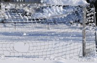 Fussball Kreisliga A 2: Schmuckbild Tor, Winter, Schnee