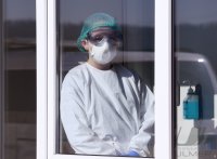 Corona: Container Ambulanz Tuebingen, Covid 19 Versorgung auf dem Tuebinger Festplatz