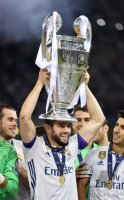 Fussball Champions League Finale 2017: JUBEL Dani Carvajal (Real Madrid)