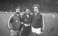 Fussball Testspiel Bayern-Cosmos: Mueller, Schoen, Beckenbauer