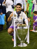 Fussball Champions League Finale 2017: JUBEL Marco Asensio (Real Madrid)