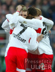 Fussball 1. Bundesliga: Bremen - Stuttgart, Jubel n. 1:3