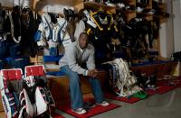 Eishockey; Goalie Fred Brathwaite (Adler Mannheim)