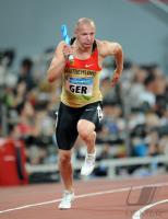 LEICHTATHLETIK  Olympia 2008 100 M Staffel Maenner Finale