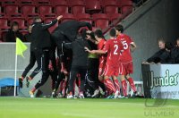 Fussball U21-EURO 2011 Halbfinale:  JUBEL nach dem TOR zum 1:0 auf dem TORSCHUETZEN Admir Mehmedi  (Schweiz)