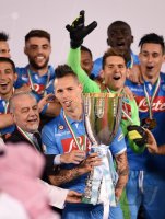 Fussball Supercoppa Italia Finale 2014 in Doha: JUBEL SSC Neapel