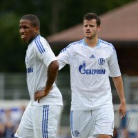 Fussball 1. Bundesliga 2012/2013: Tranquillo Barnetta (FC Schalke 04) und Jefferson Farfan (FC Schalke 04)