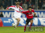 Fussball - Bundesliga , Leverkusen - Stuttgart Zweikampf