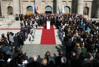 Fussball WM 2006: Empfang des Bayerischen Ministerpraesidenten