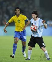 FUSSBALL  Olympia 2008   Halbfinale  Maenner   Argentinien - Brasilien