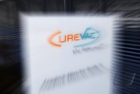 Firmenschild der CureVac AG in Tuebingen