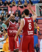 Basketball 1. Bundesliga 15/16 Hauptrunde: Walter Tigers Tuebingen - Brose Baskets Bamberg