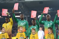 Fussball International: Torwart Boubacar Barry, Sol BAMBA, Arthur BOKA, Arouna Kone (v. li., Elfenbeinkueste)