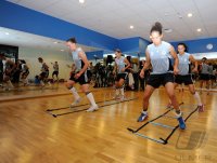 Frauen Fussball Nationalmannschaft: Ceila Okoyino da Mbabi , Almuth Schult (v. re.)