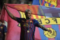Fussball UEFA SUPER CUP 2011: JUBEL Eric Abidal  (Barca)