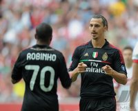 Fussball International Audi Cup 2011: Zlatan Ibrahimovic (AC Mailand) und Robinho (AC Mailand)