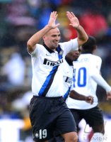 FUSSBALL SERIE A:  Jubel Esteban Cambiasso (Inter Mailand)
