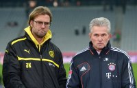 Fussball 1. Bundesliga, Saison 2012/2013:  Trainer Juergen Klopp (li, Borussia Dortmund) mit Trainer Jupp Heynckes (FC Bayern Muenchen)