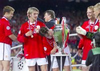 Fussball Champions League Finale 1999:  JUBEL Manchester United FC