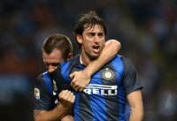 FUSSBALL SERIE A: JUBEL Antonio Cassano und Diego Milito (v. li., Inter Mailand)
