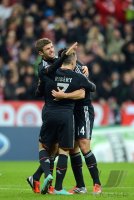 Fussball CHL&Atilde; Saison 12/13:  Jubel mit Thomas Mueller und Franck Ribery (v. li., FC Bayern Muenchen)