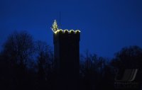 Rottenburg - Weiler (Kreis Tuebingen) , Schmuckbild / Wetterbild: Weiler Burg weihnachtlich beleuchtet