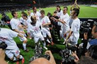 FUSSBALL  International CHL 09/10: Choreographie  FC Byern Fans