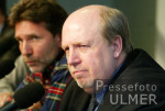 Reiner Calmund praesentiert Thomas Hoerster als Trainer-Nachfolger von Klaus Toppmoeller
