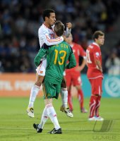 Fussball U21-EURO 2011 FINALE:  JUBEL nach dem SIEG mit Thiago Alcantara, Torwart David de Gea (v.li., Spanien)