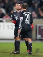 Fussball DFB Pokal 10/11 : (v.li.) Bayern JUBEL mit Franck Ribery, Philipp Lahm