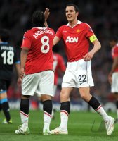 Fussball CHL  Saison 2010/2011:  Anderson, John O Shea  (v.li., Manchester United FC)
