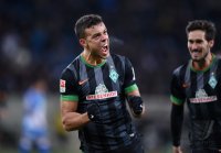 Fussball  1. Bundesliga  14/15: JUBEL Franco Di Santo (SV Werder Bremen)
