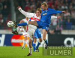 Fussball UCL: Stuttgart - Glasgow, Zweikampf