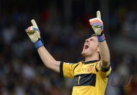 Fussball International EURO 2012 Finale: Torwart Iker Casillas (Spanien) jubel