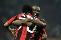 FUSSBALL SERIE A:  Robinho, Clarence Seedorf (v. li., AC Mailand)