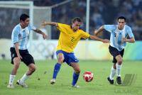 FUSSBALL  Olympia 2008  Halbfinale Maenner Argentinien - Brasilien