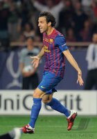 Fussball UEFA SUPER CUP 2011: JUBEL Cesc Fabregas (Barca)