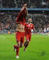 FUSSBALL  International CHL 09/10 :  JUBEL OLIC und RIBERY (FC Bayern  Muenchen)