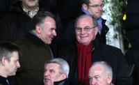 FUSSBALL  International CHL 09/10 : Karl Heinz Rummenigge mit Praesident Uli Hoeness (v.li., FCB)