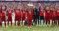 Fussball, 1. Bundesliga  Saison 14/15: JUBEL FC Bayern Muenchen