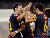 FUSSBALL Primera Division/Super Cup 2012: JUBEL Lionel Messi (Barca)