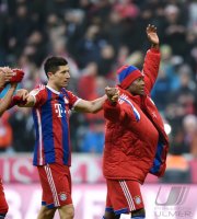Fussball 1. Bundesliga Saison 14/15: JUBEL David Alaba (FC Bayern Muenchen)
