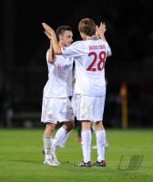 FUSSBALL  International CHL 09/10: JUBEL Diego Contento, Holger Badstuber (v.li., FCB)