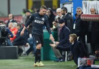 Fussball International Serie A 14/15: Lukas Podolski (Inter Mailand) enttaeuscht